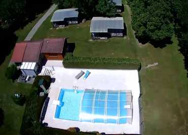 Vue aérienne piscine