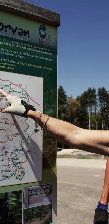 Carte de la Grande Traversée du Morvan à VTT