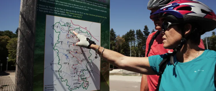 Carte de la Grande Traversée du Morvan à VTT