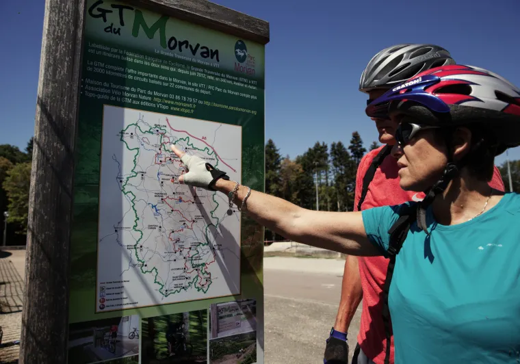 Carte de la Grande Traversée du Morvan à VTT